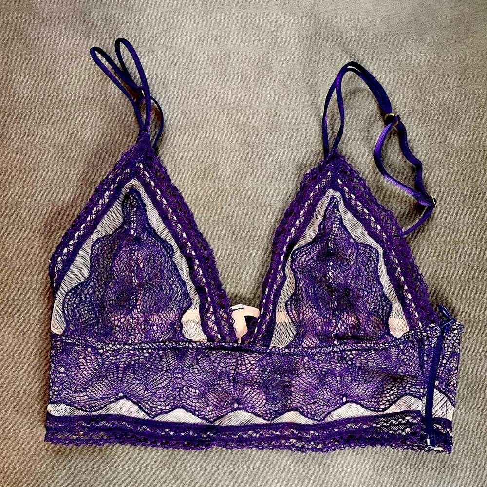 Victoria’s Secret lace and mesh bralette - purple
